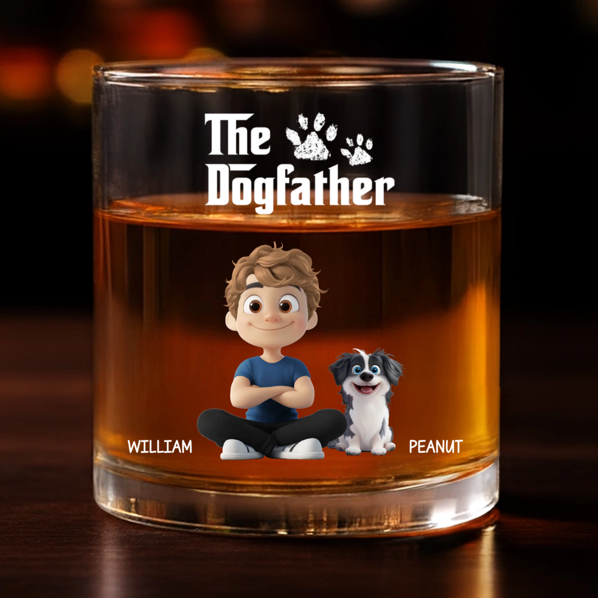 The Cool Dog Father - Personalized Whiskey Glass - Gift For Dog Owners, Dog Lovers, Father's Day Gift