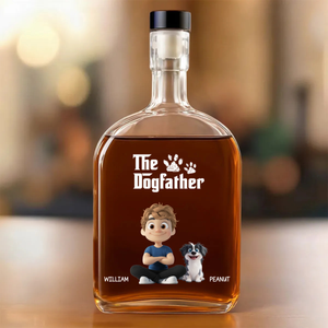The Cool Dog Father - Personalized Whiskey Bottle - Gift For Dog Owners, Dog Lovers, Father's Day Gift