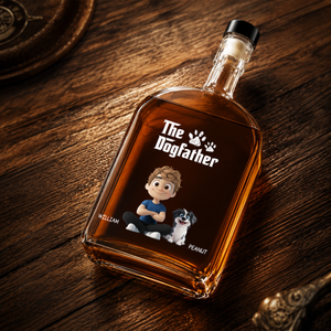 The Cool Dog Father - Personalized Whiskey Bottle - Gift For Dog Owners, Dog Lovers, Father's Day Gift