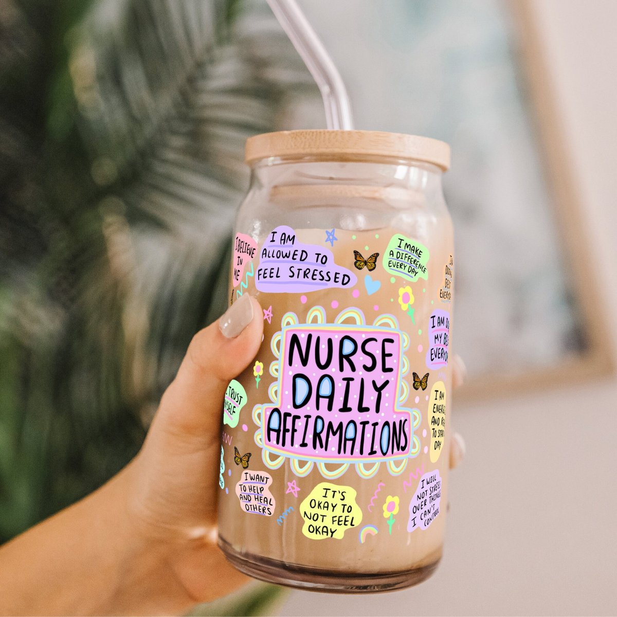 Nurse's Daily Affirmations - Personalized Glass Tumbler - Gift For Nurse, Graduation Gift
