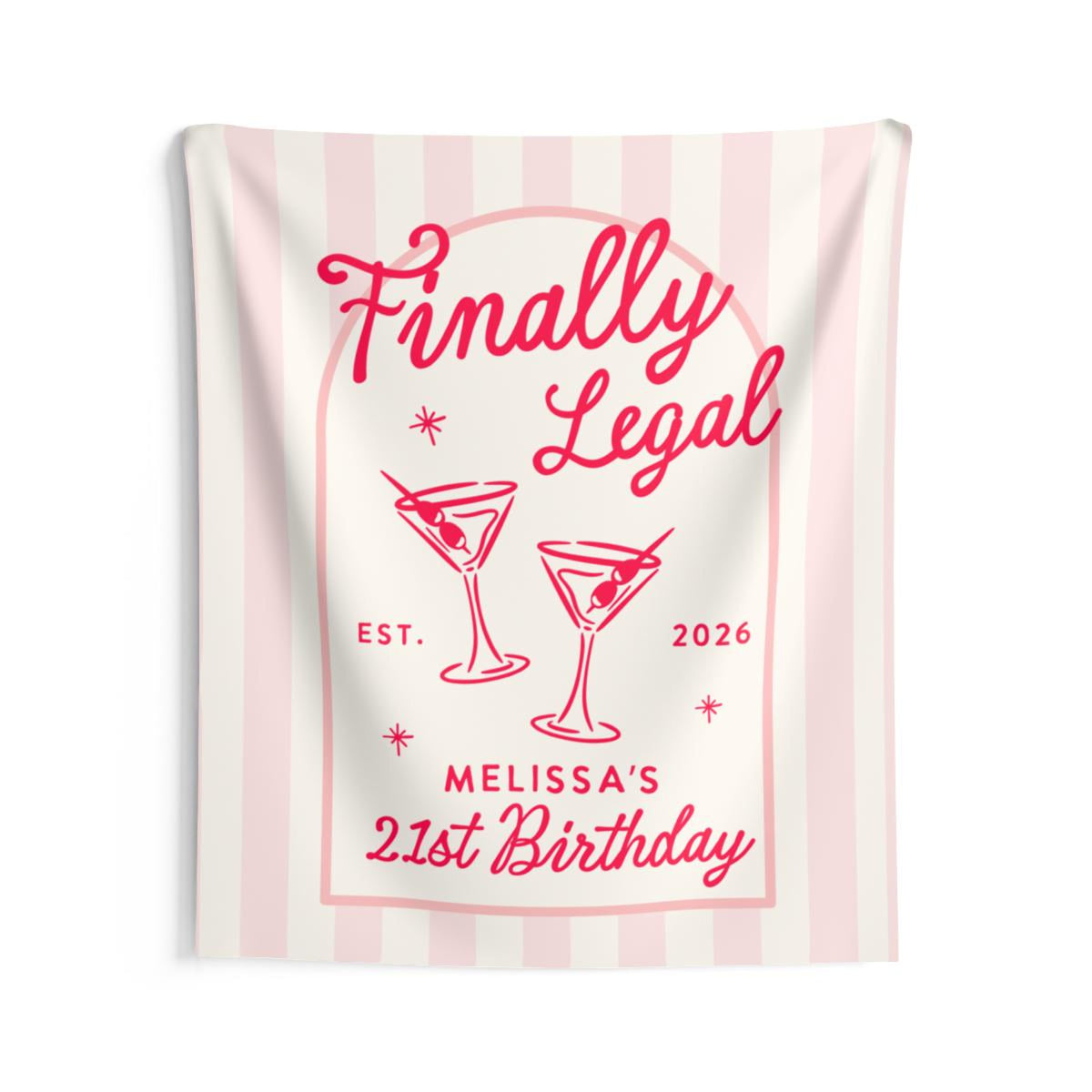 Custom 21st Birthday Banner Decor, Cheers To 21 Years Legal Club, Happy Birthday Party Photo