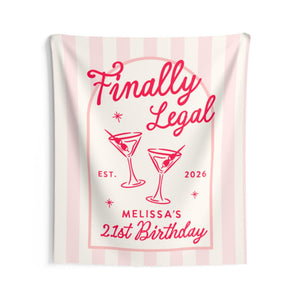 Custom 21st Birthday Banner Decor, Cheers To 21 Years Legal Club, Happy Birthday Party Photo