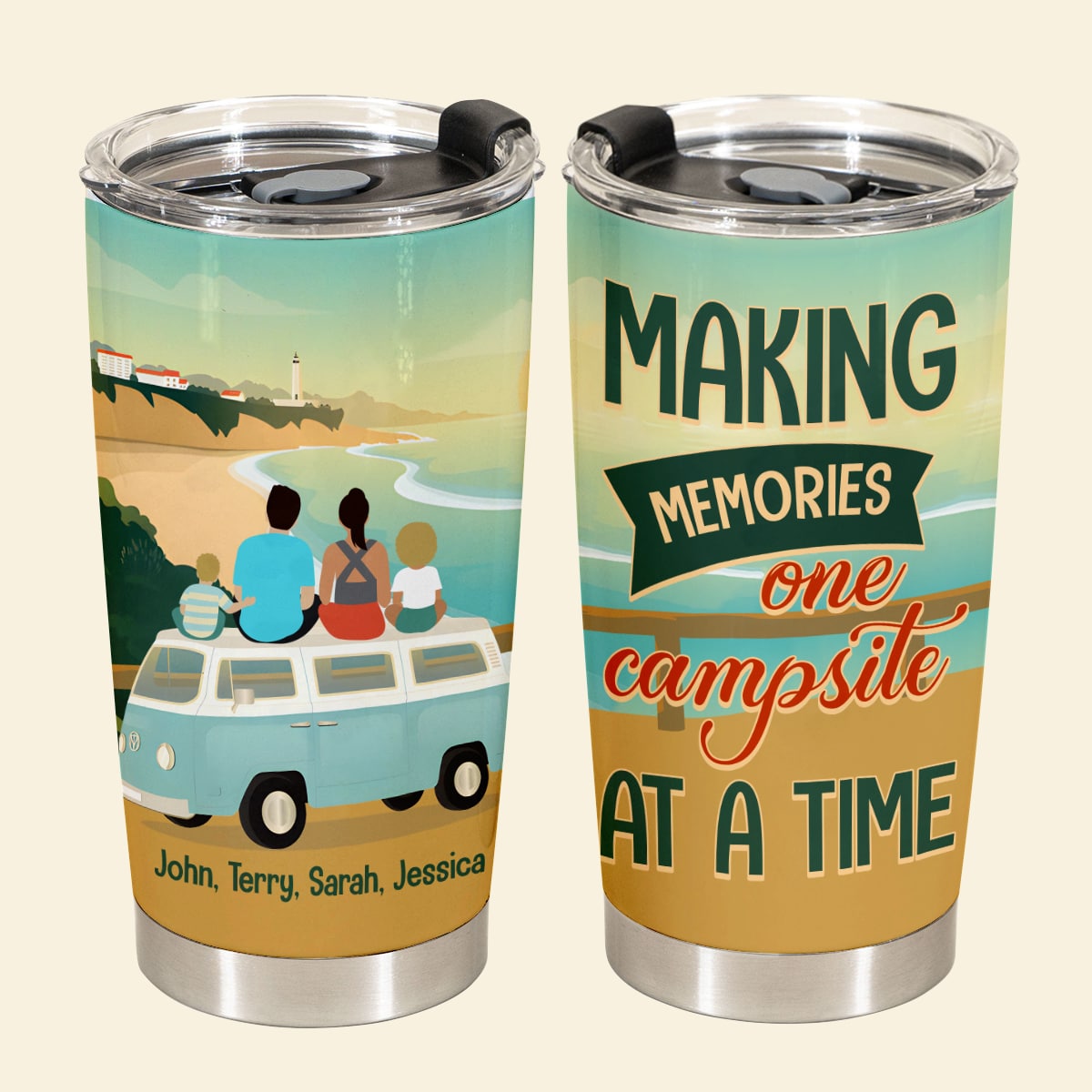 Making Memories One Campsite At A Time - Personalized Tumbler - Gift For Family, Camping