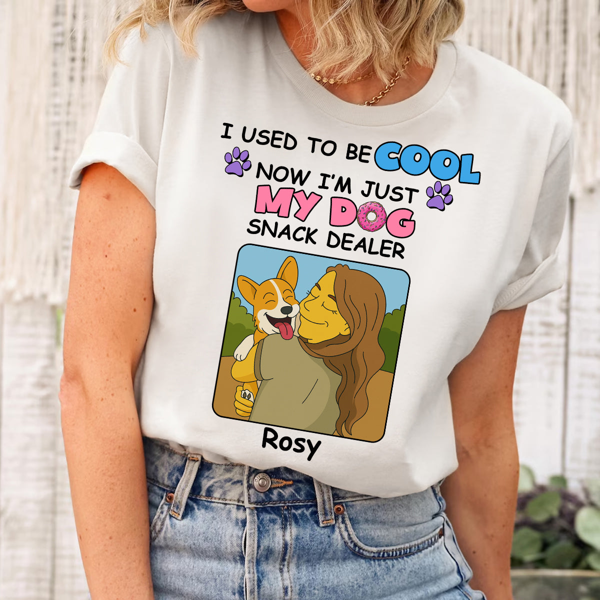 I'm used to be cool now i'm just my dogs snack dealer simpsonize custom photo Dog Mom Shirt, Custom Dog Mom Shirt with Dog Photo, Dog Mom T Shirt for Women, Dog Mom Gift