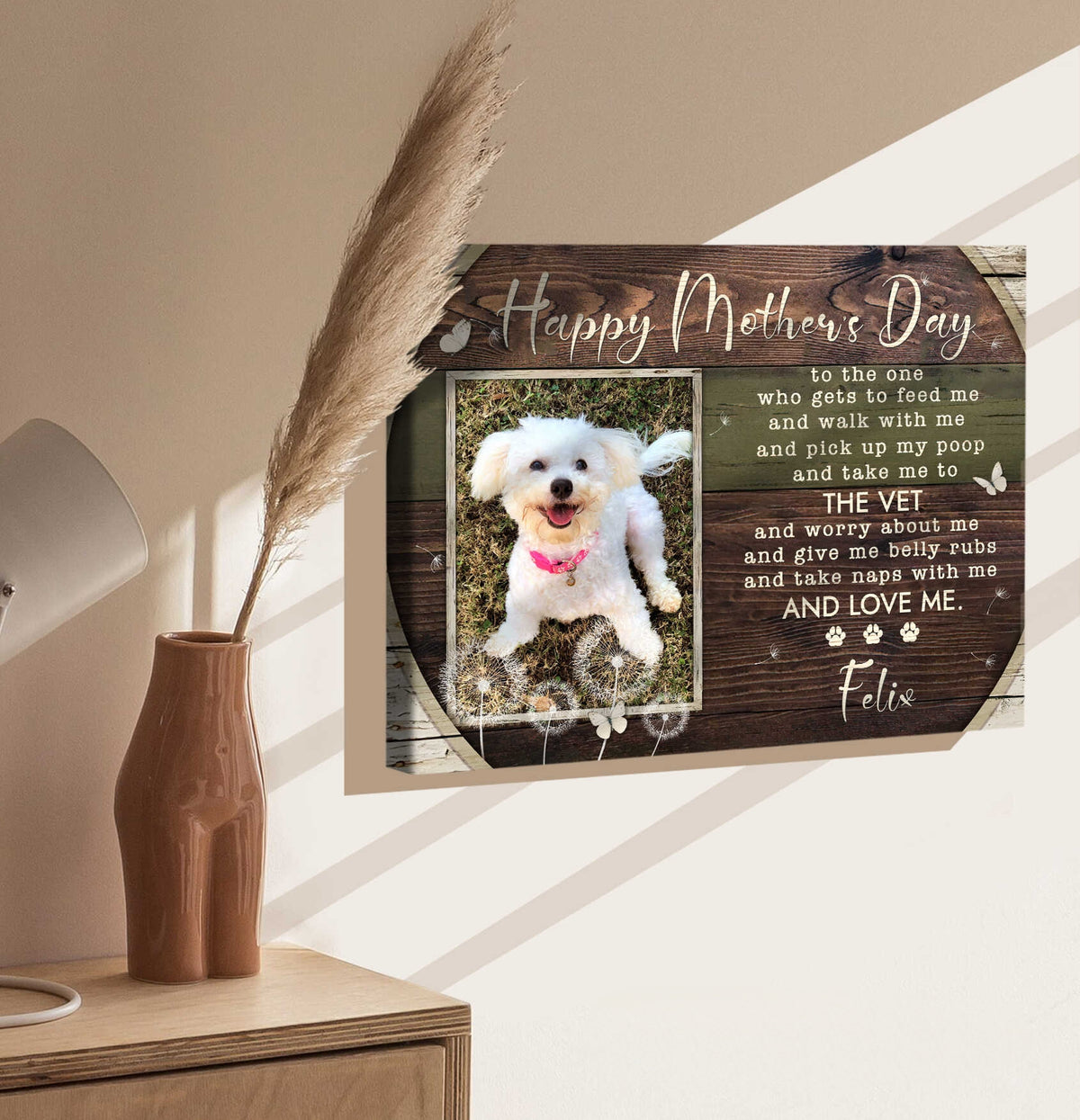 Mother’s Day Gift For Dog Mom, Funny Mother’s Gift from the Dog, Dog Mom Gifts, Custom Photo Canvas