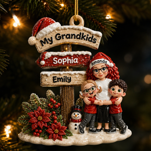 Grandma Christmas' Garden Custom Name - Real 3D Raised Ornament - Gift For Grandma,