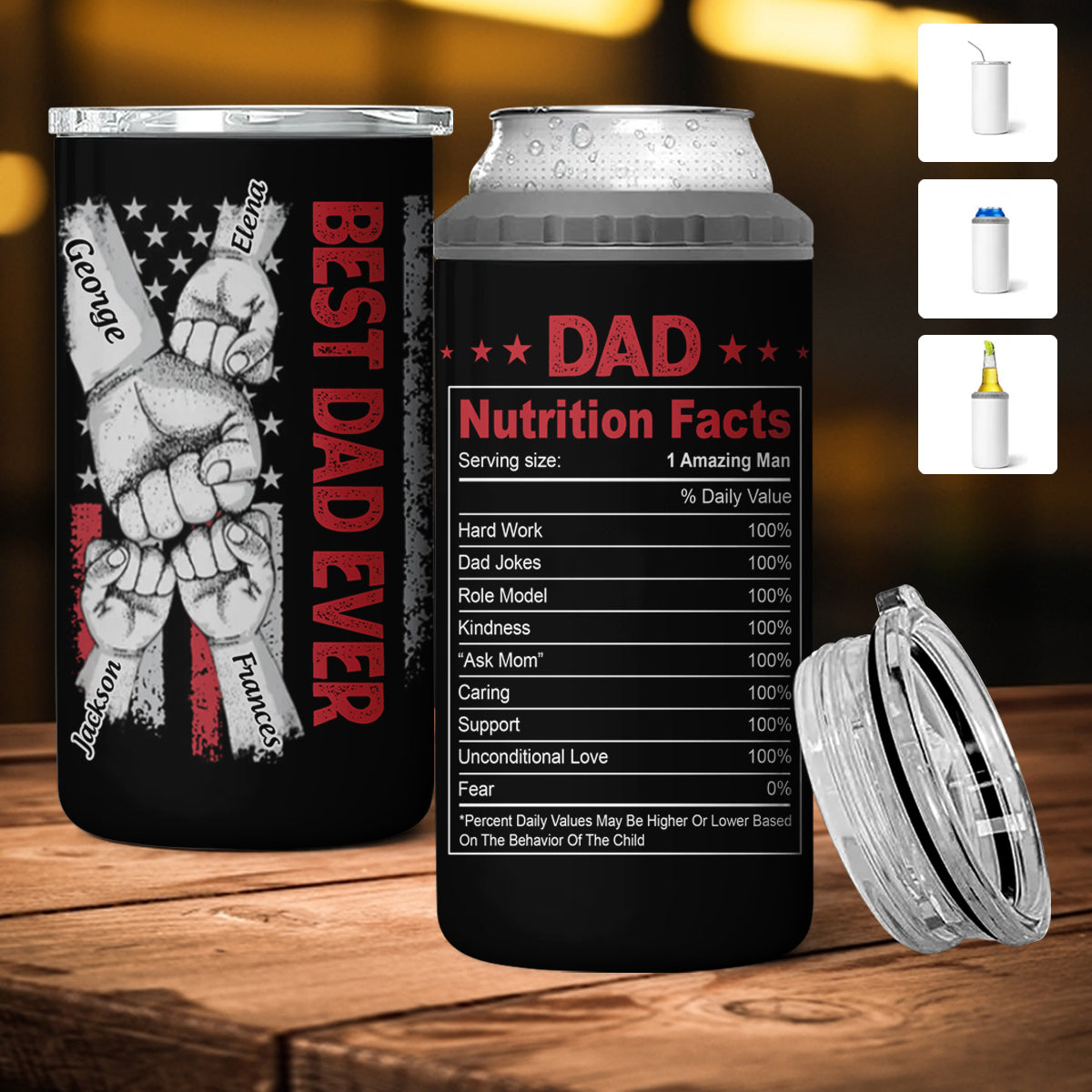 Best Dad Ever - Personalized Can Cooler - Gift For Father, Grandpa, Father's Day Gift