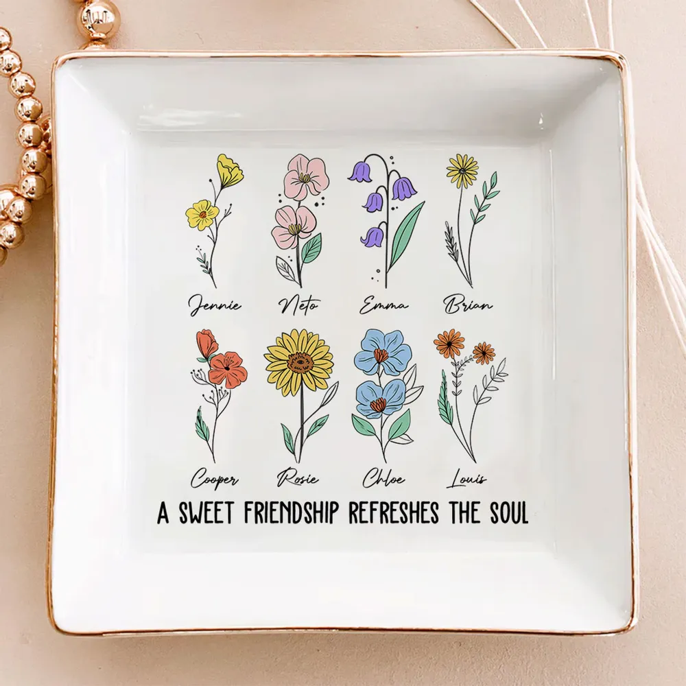 Sweet Friendship - Personalized Jewelry Dish - Gift For Bestie, Sisters, Friends