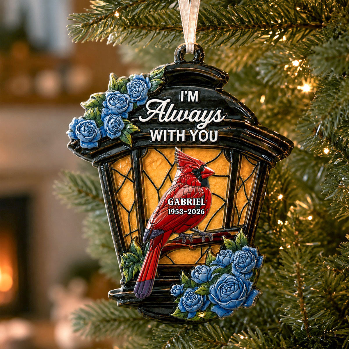 Memorial Cardinal Lantern Always With You - Real 3D Raised Ornament