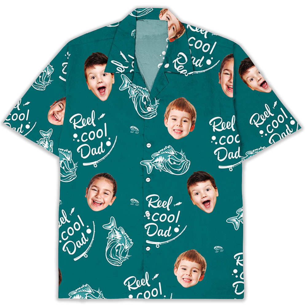 Reel Cool Daddy Papa - Personalized Hawaiian Shirt - Gift For Dad, Father's Day, Birthday Gift