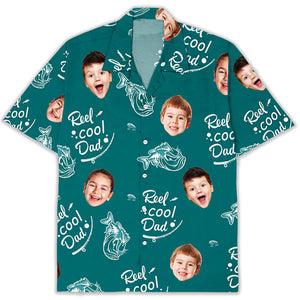 Reel Cool Daddy Papa - Personalized Hawaiian Shirt - Gift For Dad, Father's Day, Birthday Gift