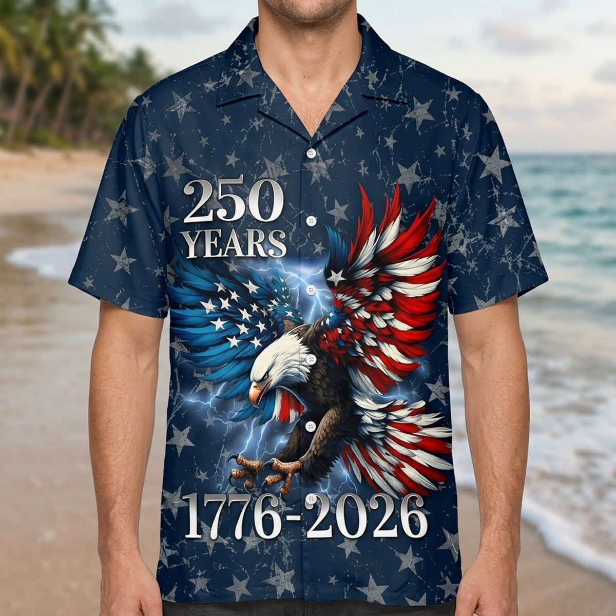Personalized 250th Anniversary Eagle Patriotic American Hawaiian Shirts