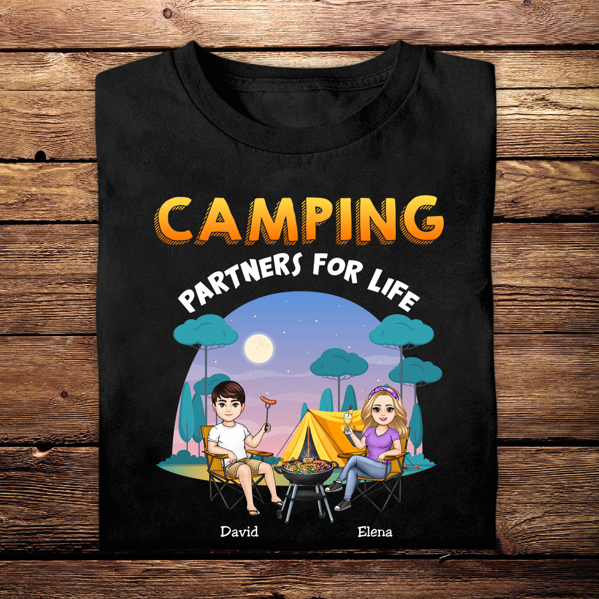 Camping Partner For Life - Personalized Appaprel - Gift For Couple, Camping, Summer Vacation