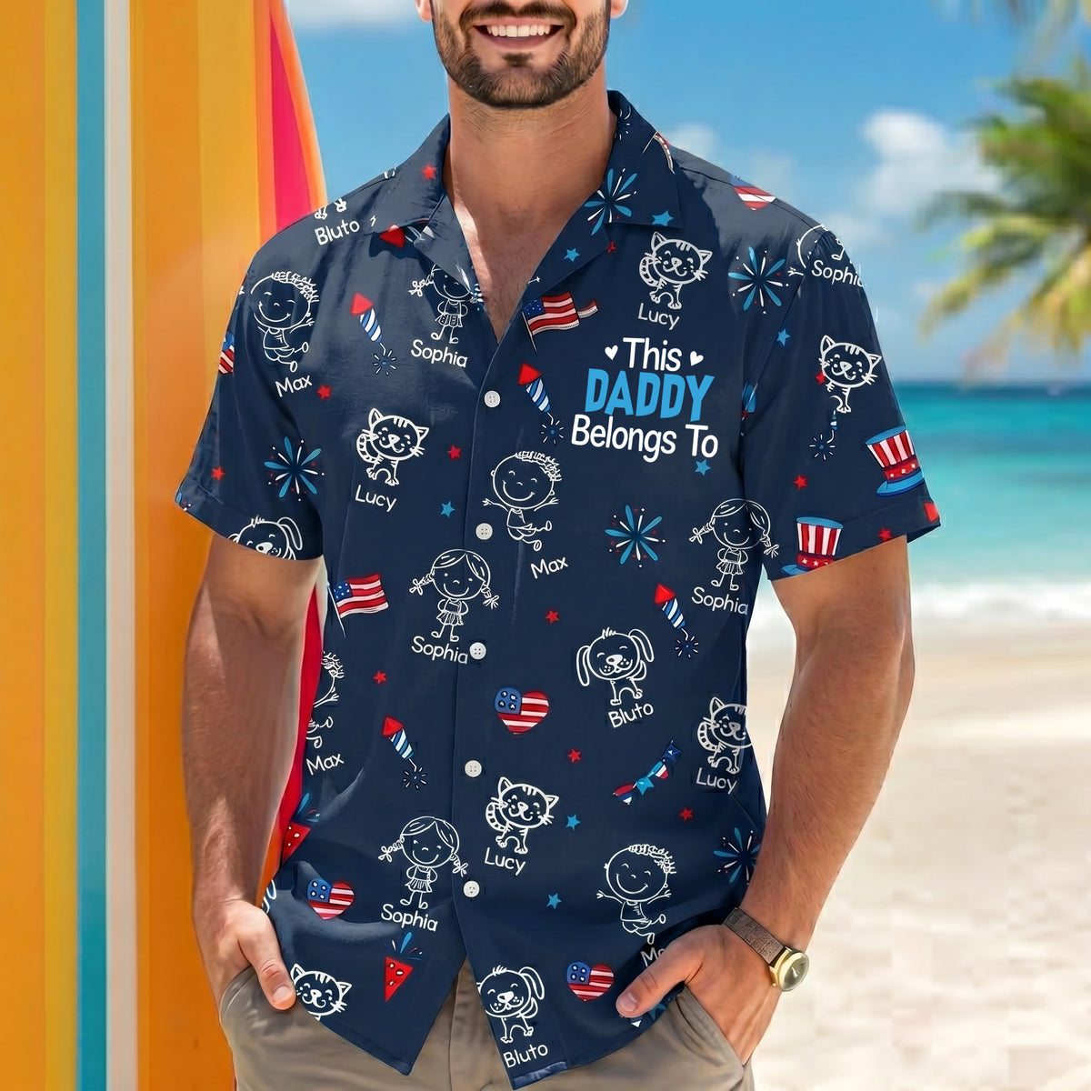 Papa American - Personalized Custom Hawaiian Shirt