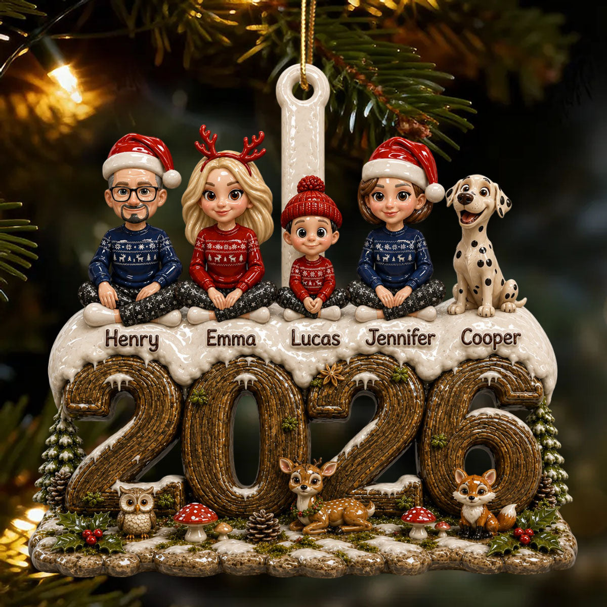Home Is Where We Gather - Family Ornament - Real 3D Raised Ornament