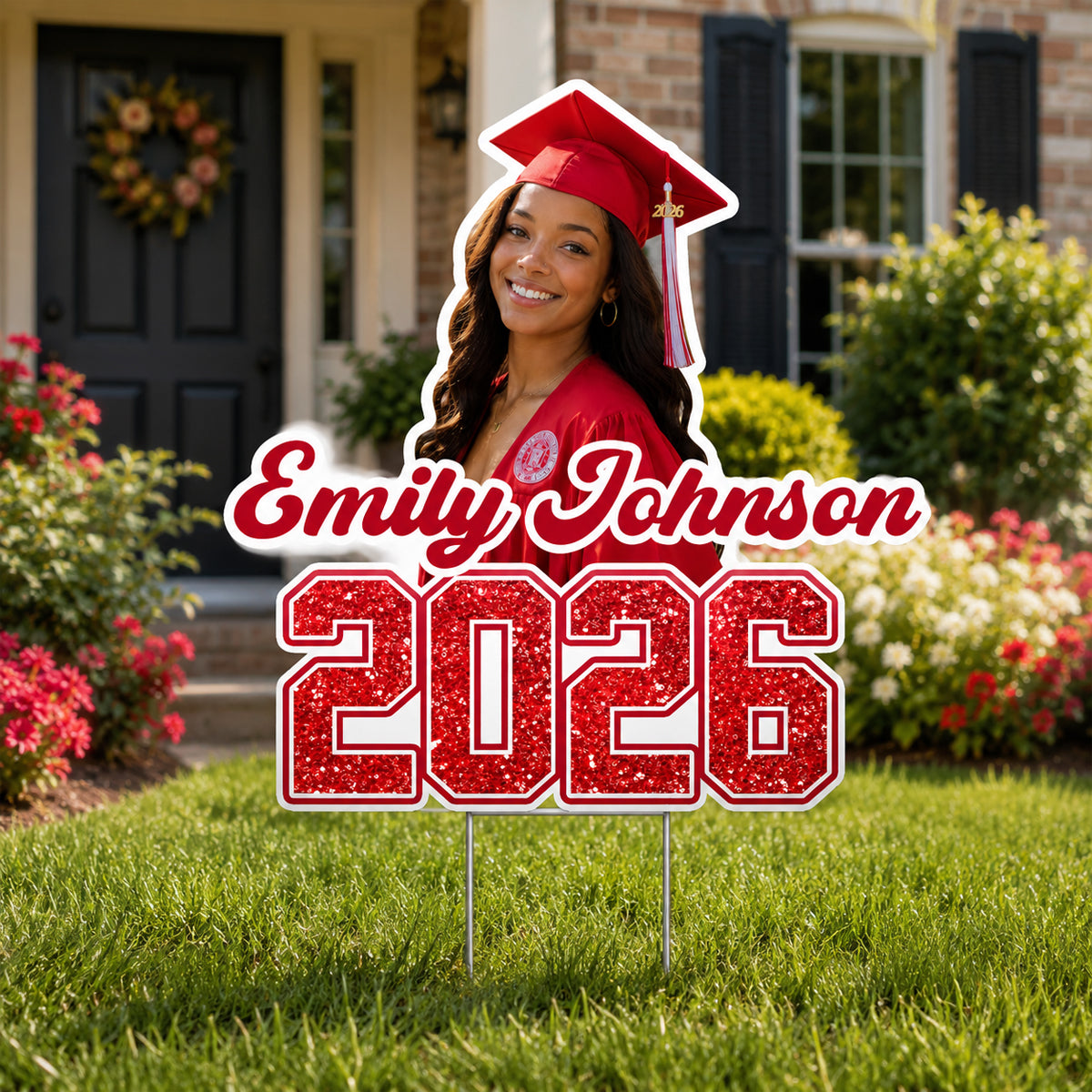Custom Graduation Yard Sign 2026 Personalized Name Class of 2026 Lawn Sign with Photo Senior Grad Decor Outdoor High School College Gift