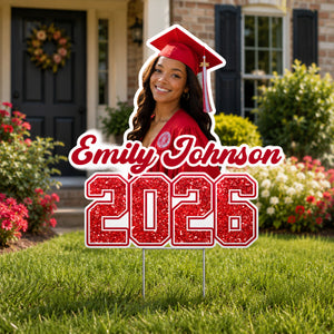 Custom Graduation Yard Sign 2026 Personalized Name Class of 2026 Lawn Sign with Photo Senior Grad Decor Outdoor High School College Gift
