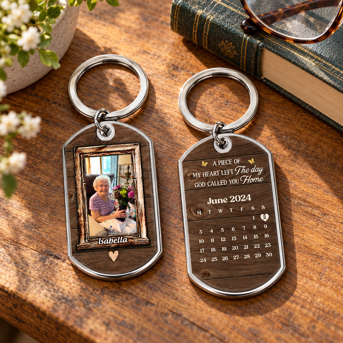 Personalized Photo Keychain - Sympathy Gift For Family - Your Love Remains