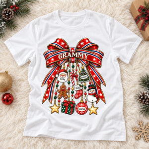 250 Years Of Freedom Christmas Charm Bow - Personalized Shirt - Trendy Christmas Tee