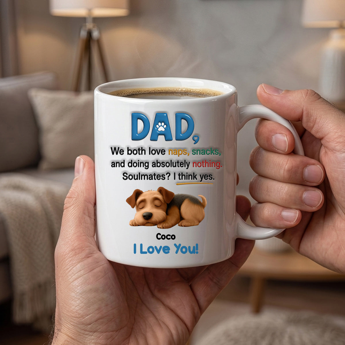 We Both Love Naps, Snacks - Personalized Dog Mug for Dog Lovers