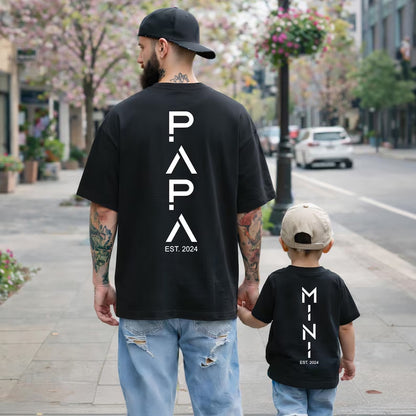 Papa and Mini Version - Personalized Matching T-Shirts and Youth Shirt For Dad & Children