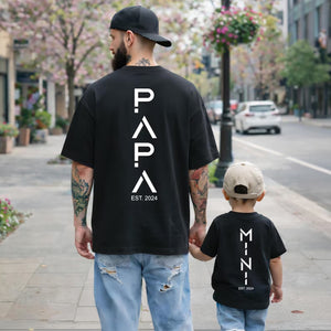 Papa and Mini Version - Personalized Matching T-Shirts and Youth Shirt For Dad & Children