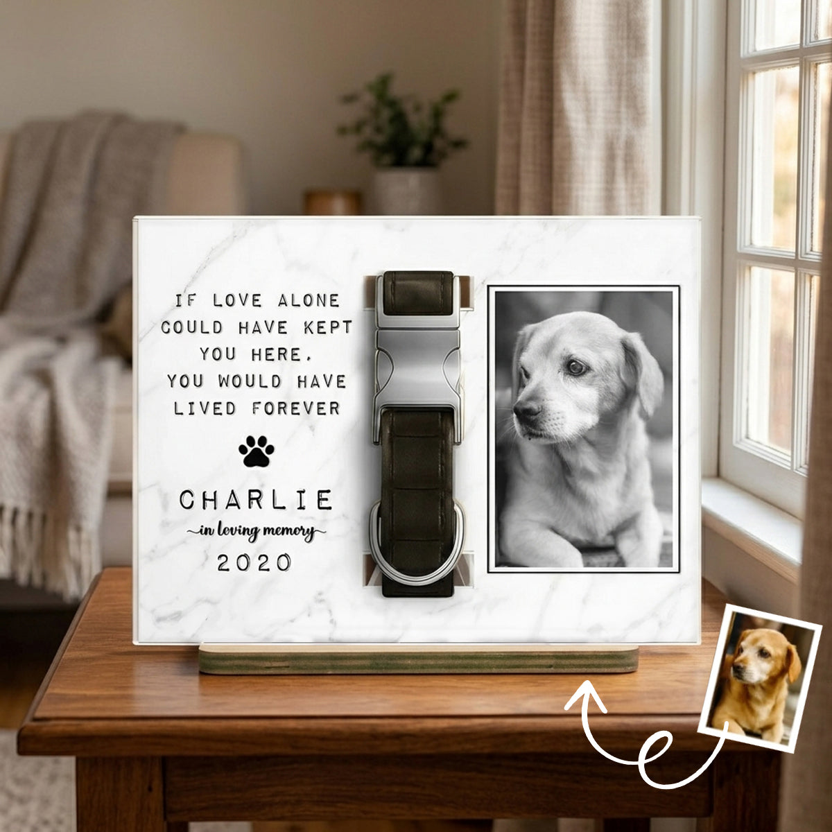 Until We Meet Again In Heaven - Personalized Wood Plaque With Collar Holder - Personalized Pet Memorial Sympathy Gifts For Dogs, Cats