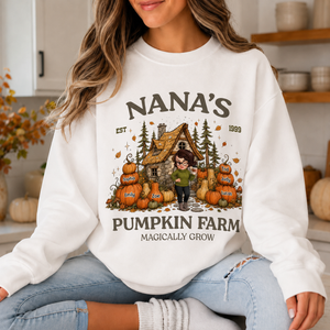 Nana's Pumpkin Farm Shirt, Fall Season Shirt, Cozy Fall Sweatshirt, Pumpkin Farm Tee, Spooky Season Gift
