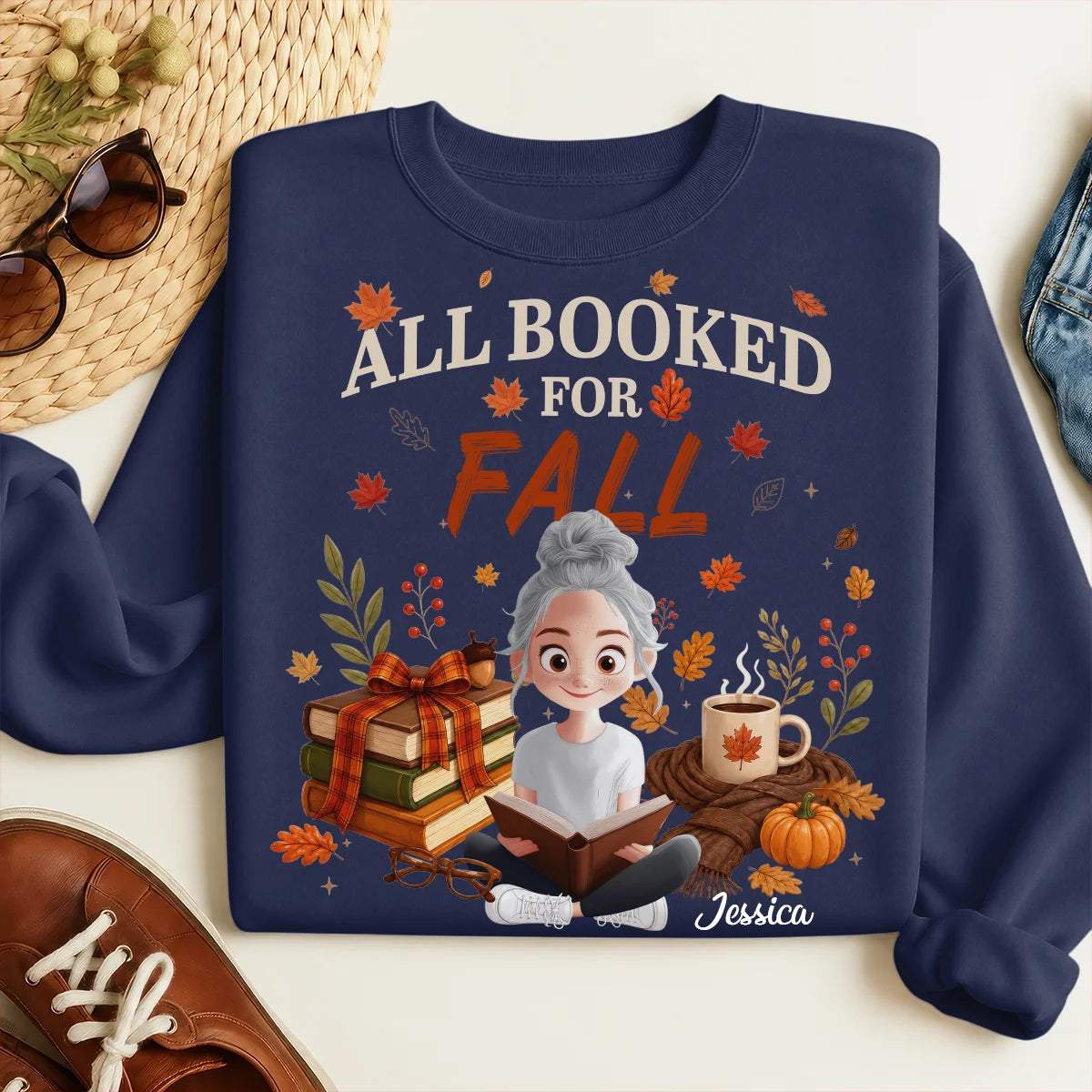 All Booked For Fall Shirt, Bookish Fall Shirt, Fall Season Shirt, Autumn Reading Shirt, Book Lover Gift, Bookworm Shirt