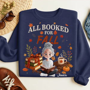 All Booked For Fall Shirt, Bookish Fall Shirt, Fall Season Shirt, Autumn Reading Shirt, Book Lover Gift, Bookworm Shirt