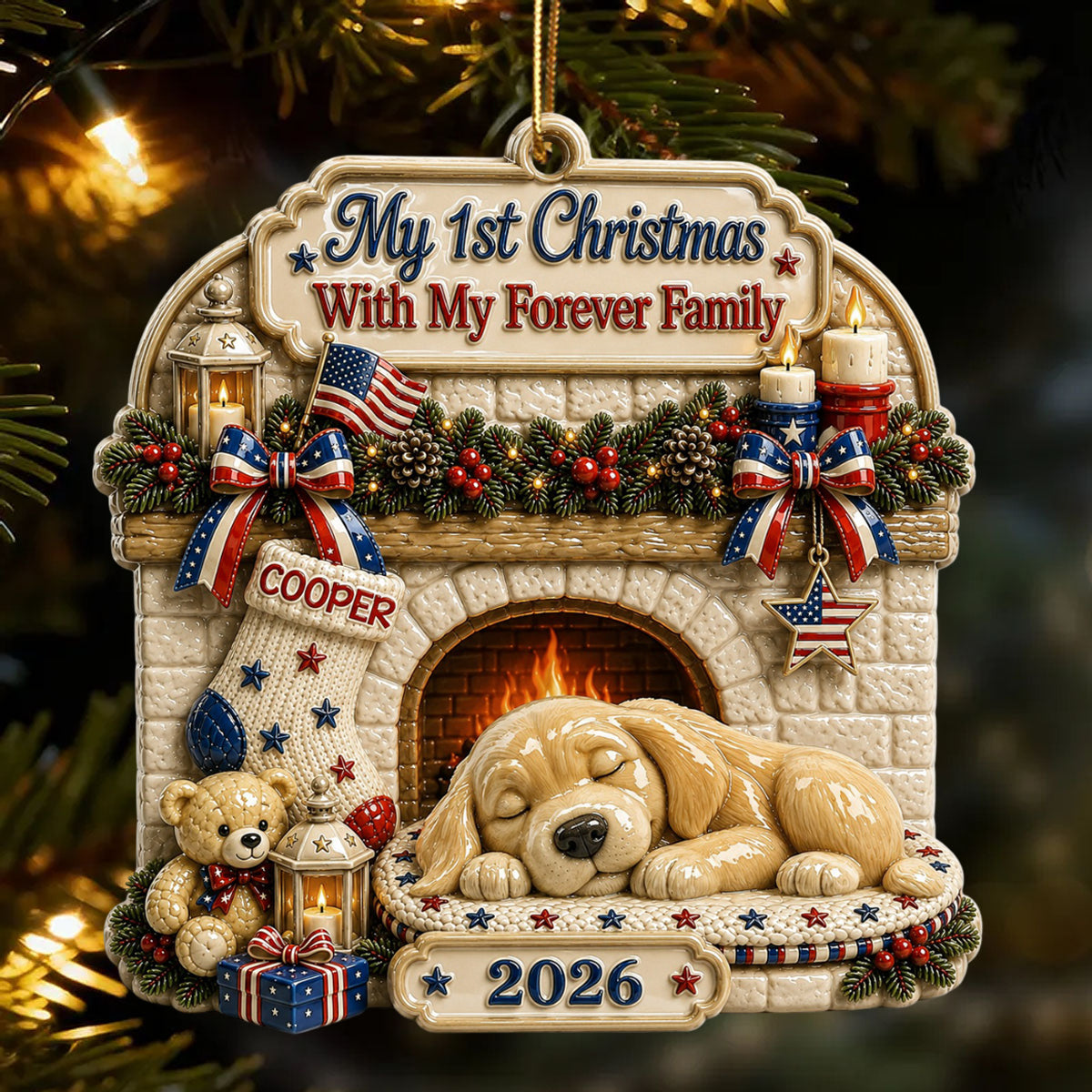 Loved By My Forever Family - Holiday Ornament - Real 3D Raised Ornament