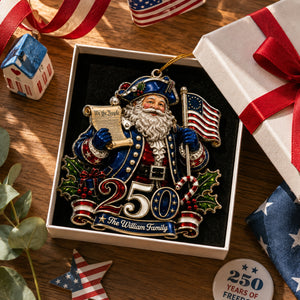 Anniversary Usa Christmas Ornament 2026 - Real 3D Raised Ornament