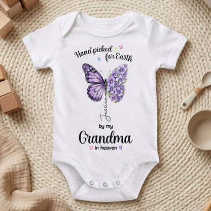 Hand Picked For Earth, Personalized Baby Onesie, Gift For Family