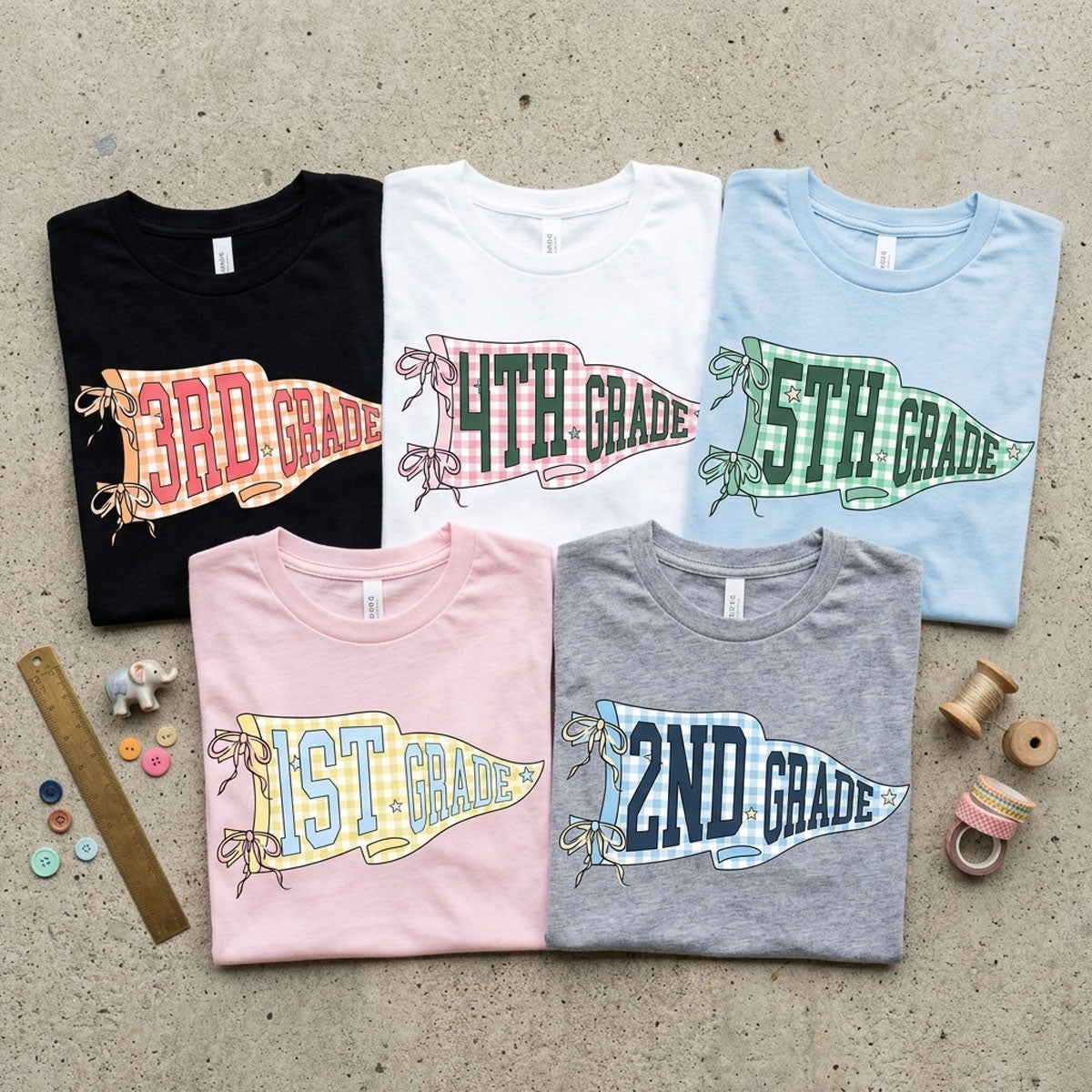 Retro Grade Level Pennant Shirt, Custom Teacher Tee, First Day of School Shirt, Elementary Teacher Gift