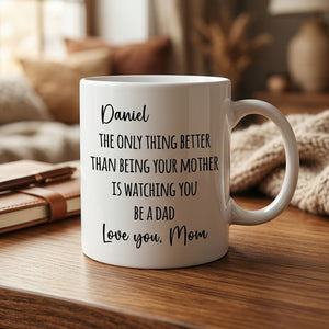 Watching My Son - Personalized Ceramic Coffee Mug