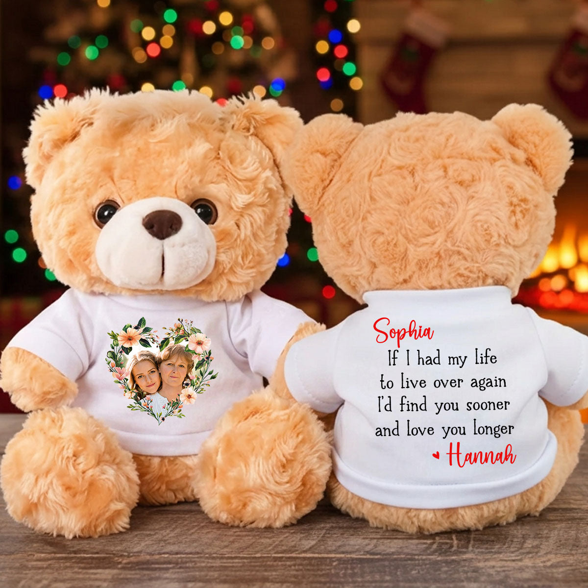 Love You Longer Custom Photo - Personalized Teddy Bear