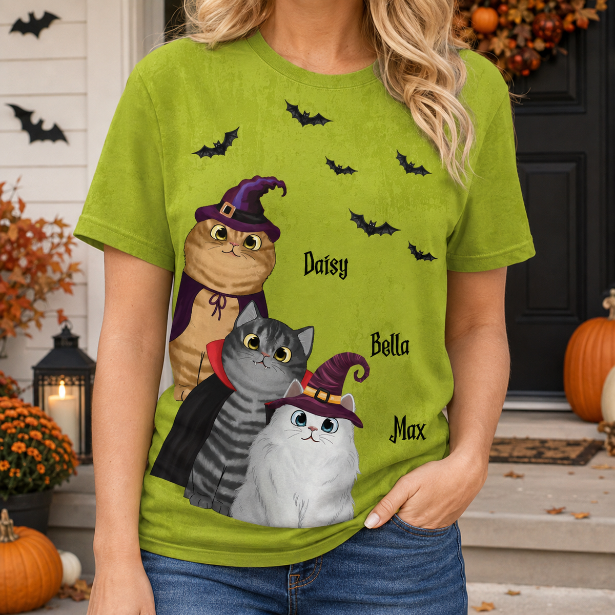 Peeking Halloween Cats Spooky Vibe - Personalized 3D Shirt - Halloween Gift For Cat Owners
