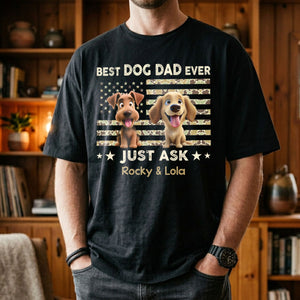 Best Dog Dad Ever Trendy Camouflage Pattern - Personalized Shirt - Father's Day Gift For Dog Dad, Dog Lovers