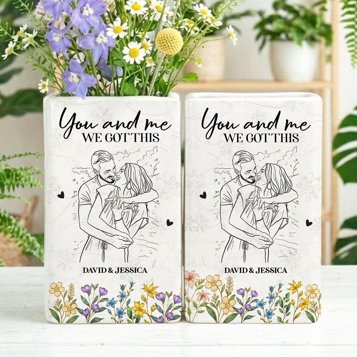 The Wedding Of Mr & Mrs Book Lover Gift - Ceramic Book Flower Vase