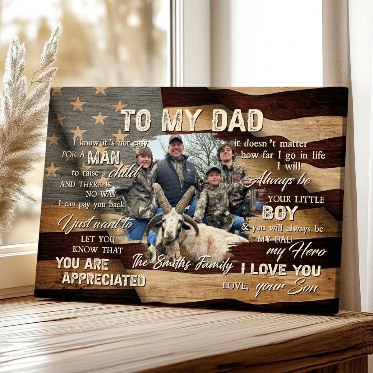 To My Dad Hunting Personalized Photo Canvas Hunting Father s Day Gift from Son Dad And Son Hunting Gifts Hunting Dad Birthday Gift