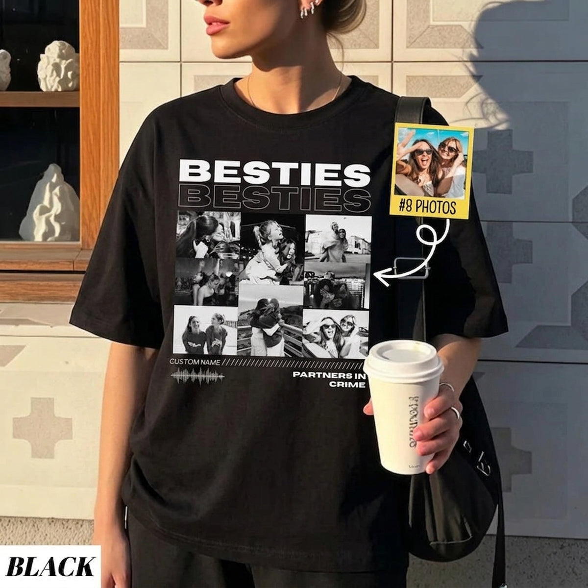 Custom Besties Photo Shirt, Vintage 90s Custom Bootleg Shirt, Personalized BFF Gift, Birthday Gift For Bestie, Bridal Shower Shirt