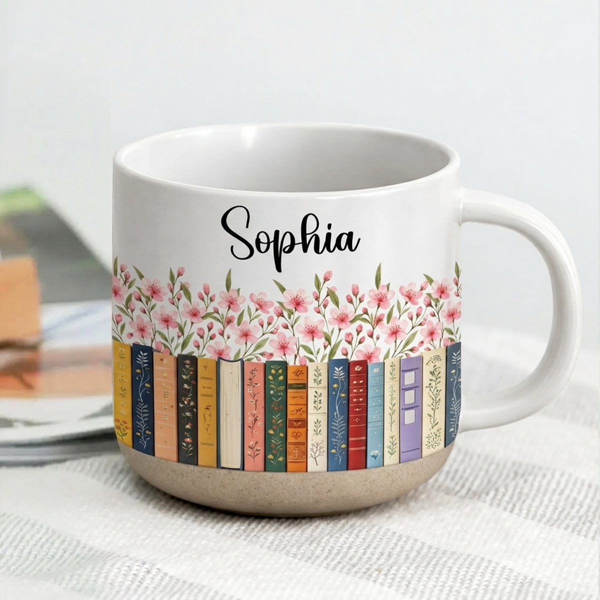 Custom Name & Birthflower For Book Lovers, Book Clubs - Personalized Mug