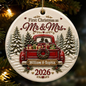 Custom First Christmas Forever Together Ornament  - Real 3D Raised Ornament