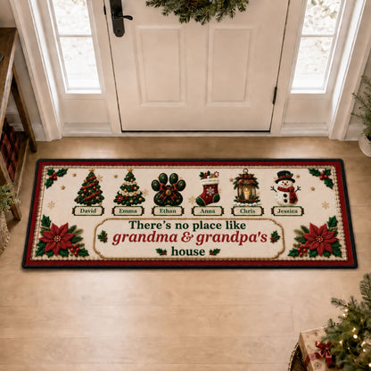 Christmas Family Together Runner Rug, Personalized Holiday Kitchen Mat, Home Xmas Gift