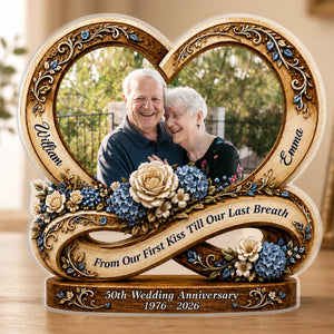 From Our First Kiss Photo Custom Shaped Acrylic Block- Personalized Wedding Gifts for Couples