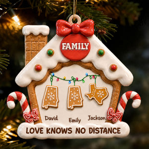 Always Together, No Matter Where - Real 3D Raised Ornament - Personalized Christmas Birthday Gifts