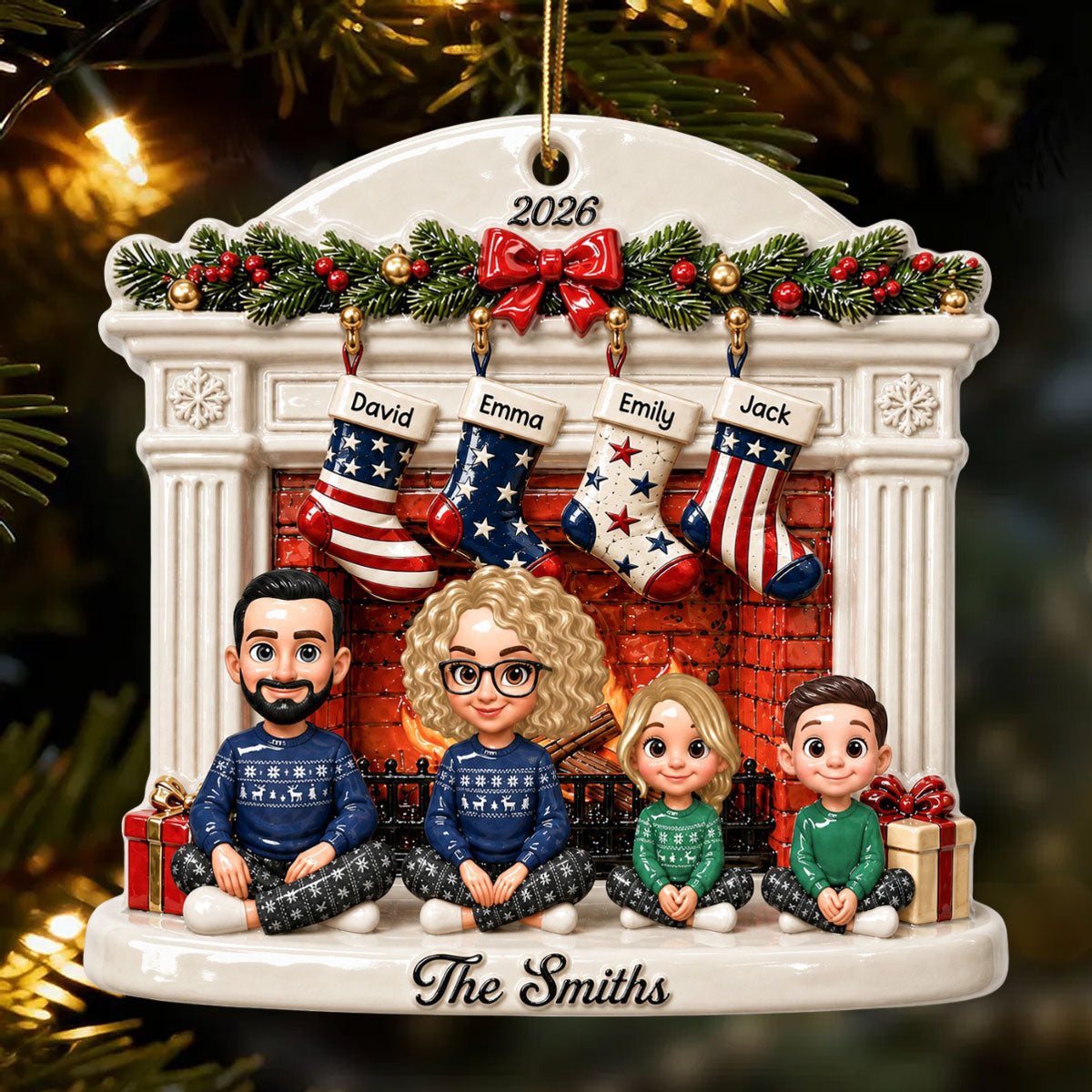 Our Family Christmas 250 Years Of Freedom - Christmas Gifts - Real 3D Raised Ornament