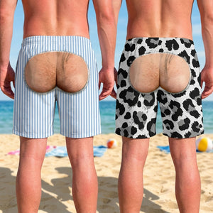 Custom Funny Men Swim Trunks - Personalized Summer Vacation And Travel Gifts For Husband, Son, Grandson, Yourself - Cheeky Mode On