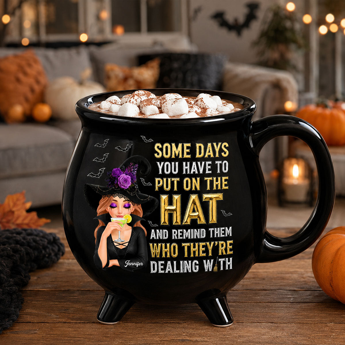 Sassy Witch – Personalized Halloween Cauldron Mug - Halloween Decoration