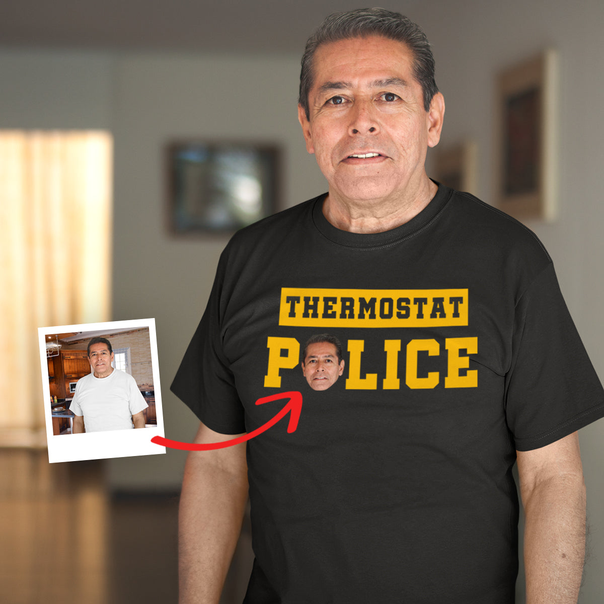 Custom Face Thermostat Police - Personalized Apparel - Funny Gift For Dad, Father's Day
